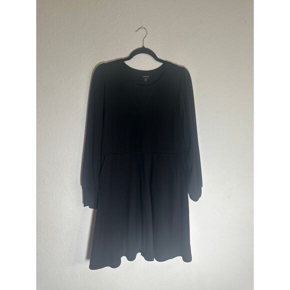 Torrid Women's Black Long Sleeve Fit & Flare Dress Soft Stretchy Casual Chic - Picture 4 of 13